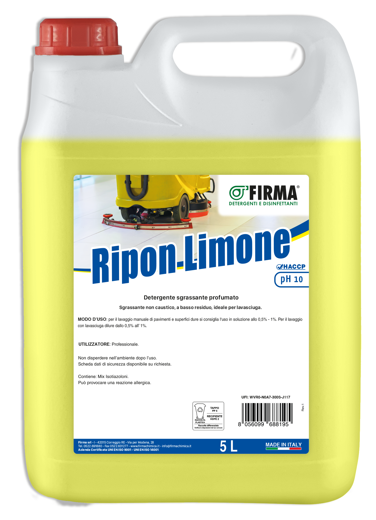 DETERGENTE A BASSO RESIDUO PER SUPERFICI 5 KG Foto prodotto