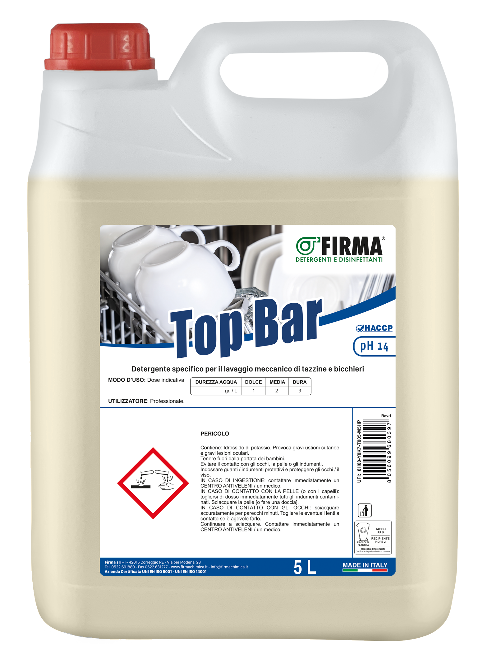 DETERGENTE LIQUIDO PER LAVABICCHIERI 5 kg Foto prodotto